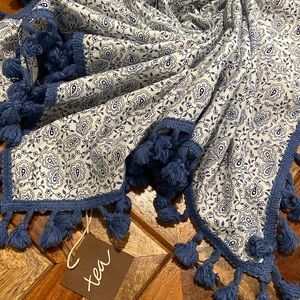 Tea Collection fringed scarf 24x24